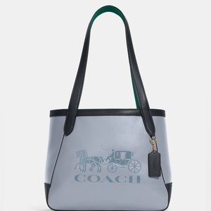 Coach C5775 Tote 27 In Colorblock with Horse and Carriage Leather Twilight